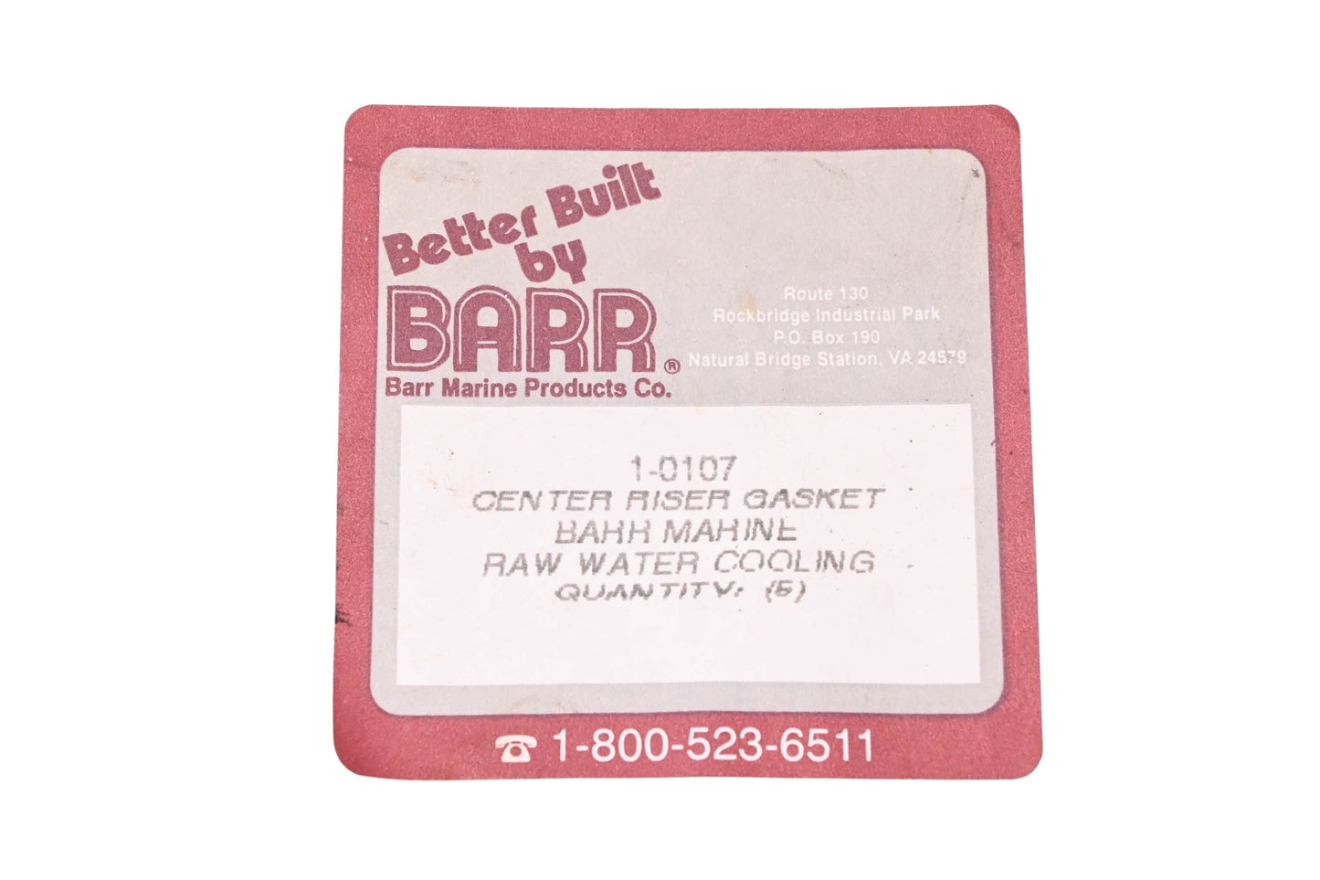 Barr Marine 1-0107 Manifold Gasket NOS