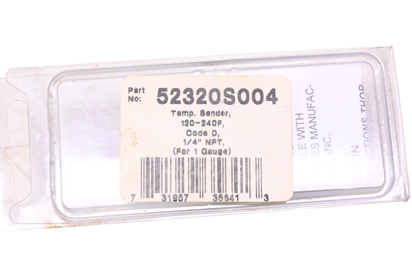 Teleflex 52320S004 Temperature Sender NOS