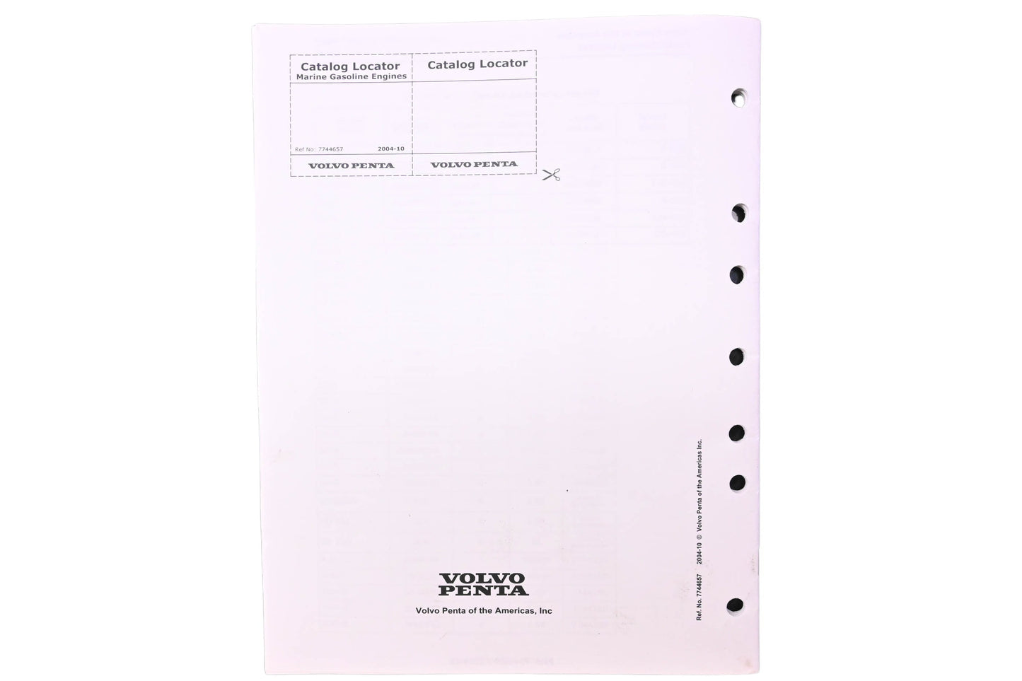 Volvo Penta 7744657 Parts Catalog Locator Manual NOS