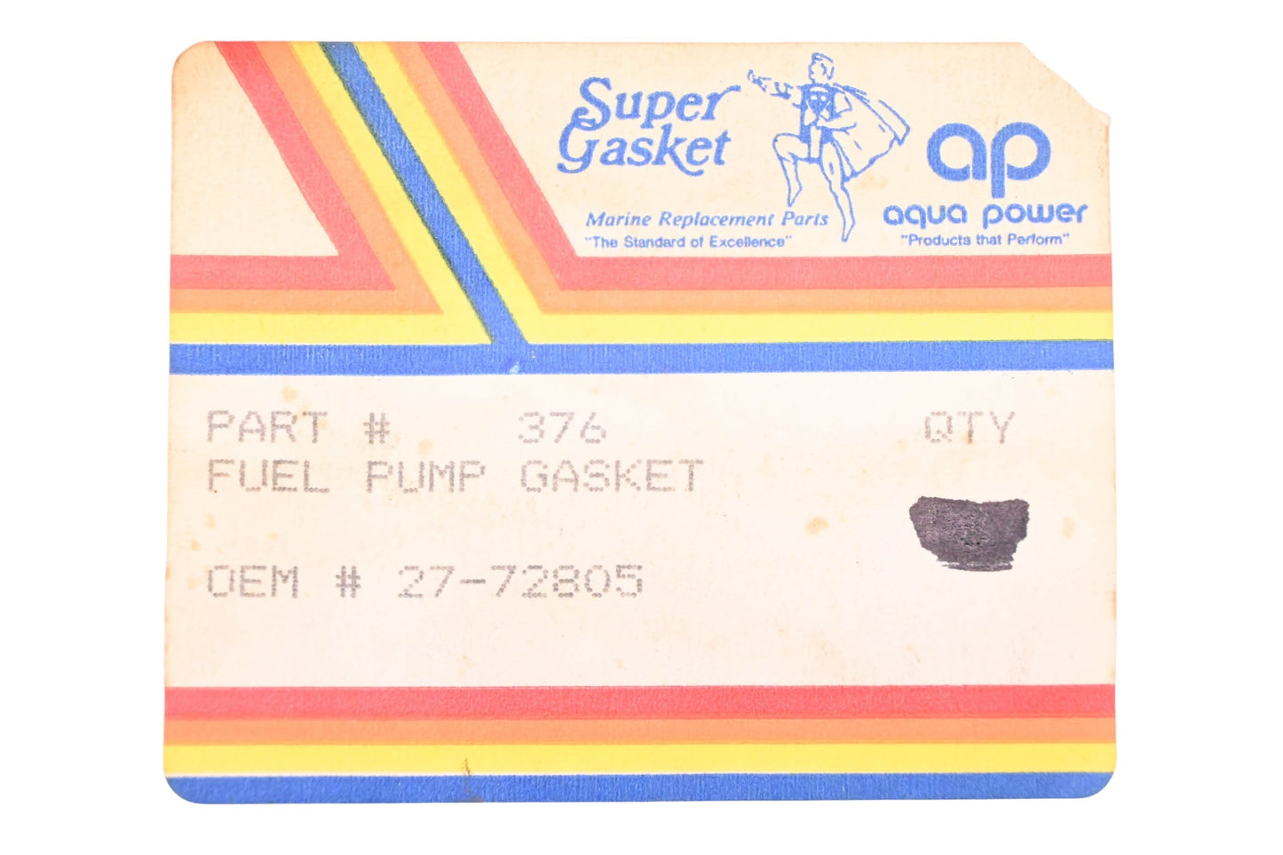 Aqua Power 376, 27-72805 Fuel Pump Gaskets Qty 2 NOS