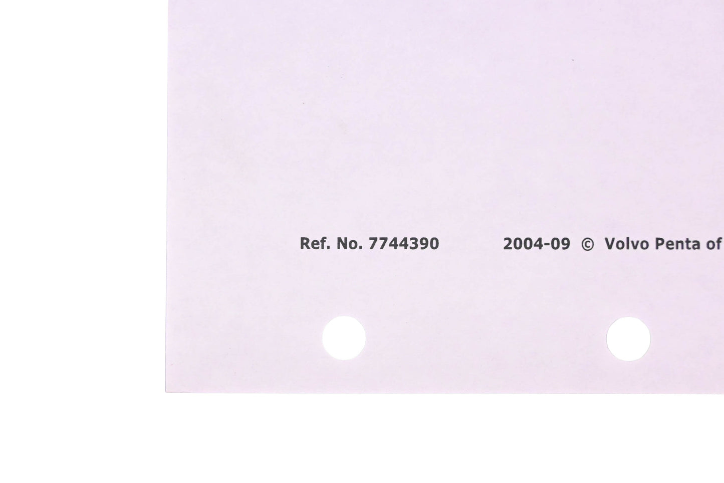 Volvo Penta 7744390 Marine Gasoline Engine Parts Catalog NOS
