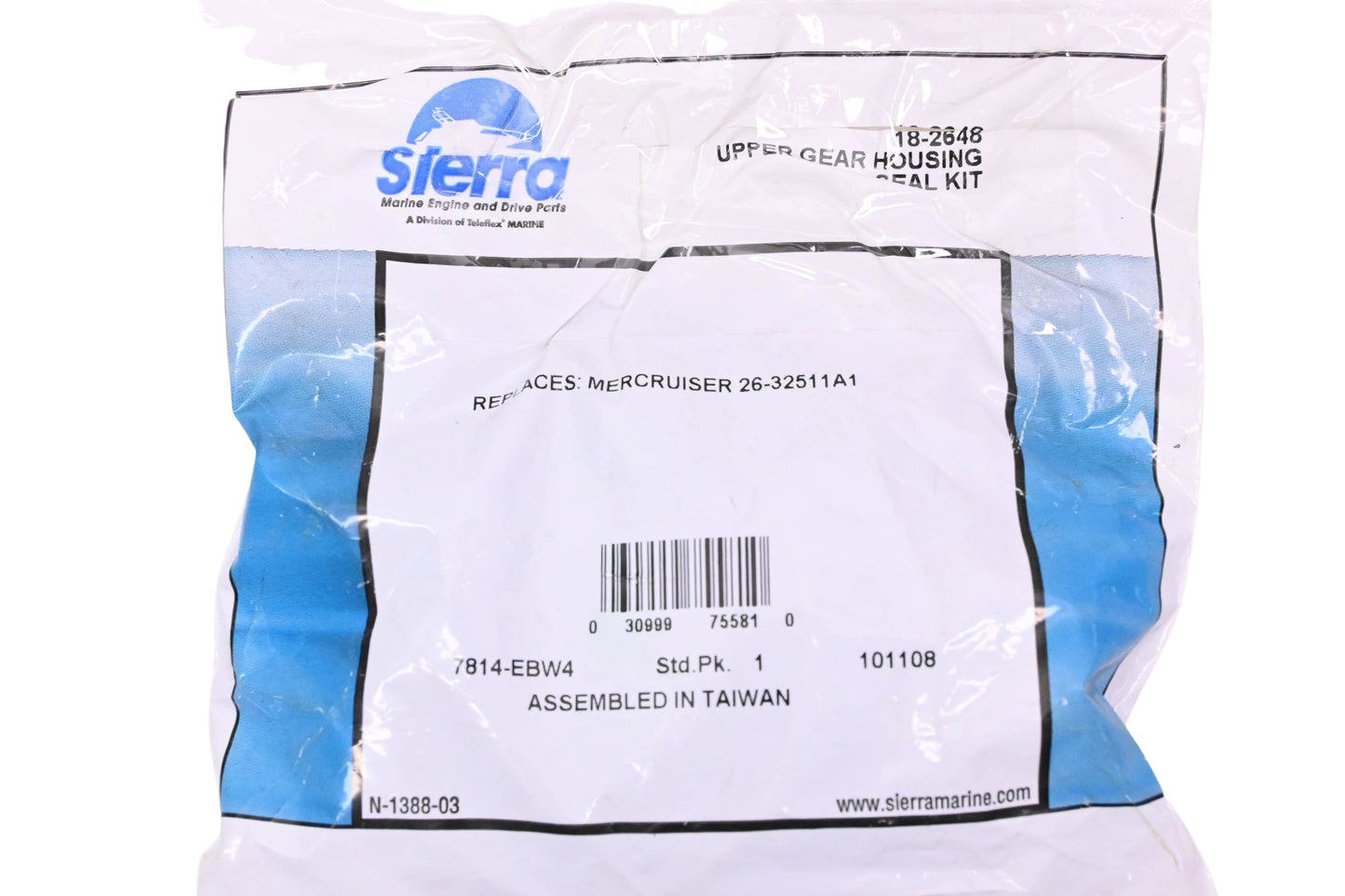 Sierra 18-2648 Upper Gear Housing Seal Kit NOS