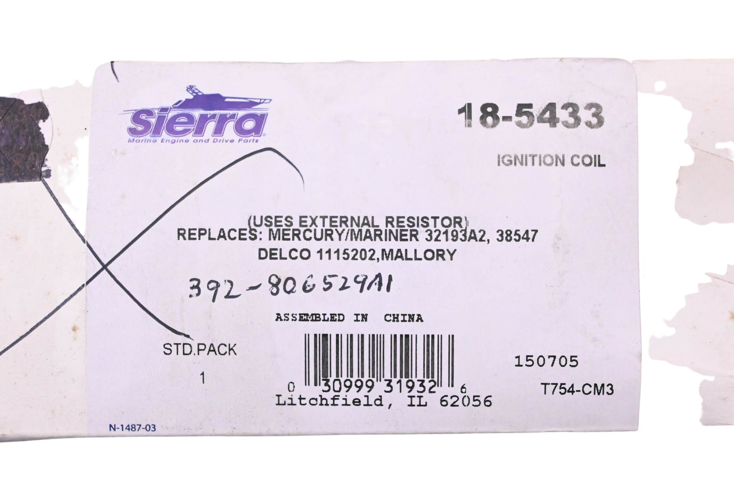 Sierra 18-5433 Ignition Coil NOS