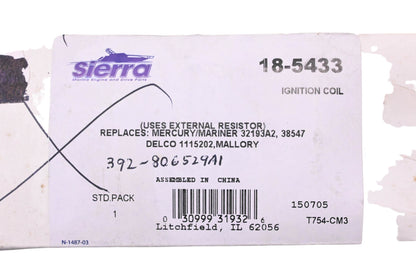 Sierra 18-5433 Ignition Coil NOS