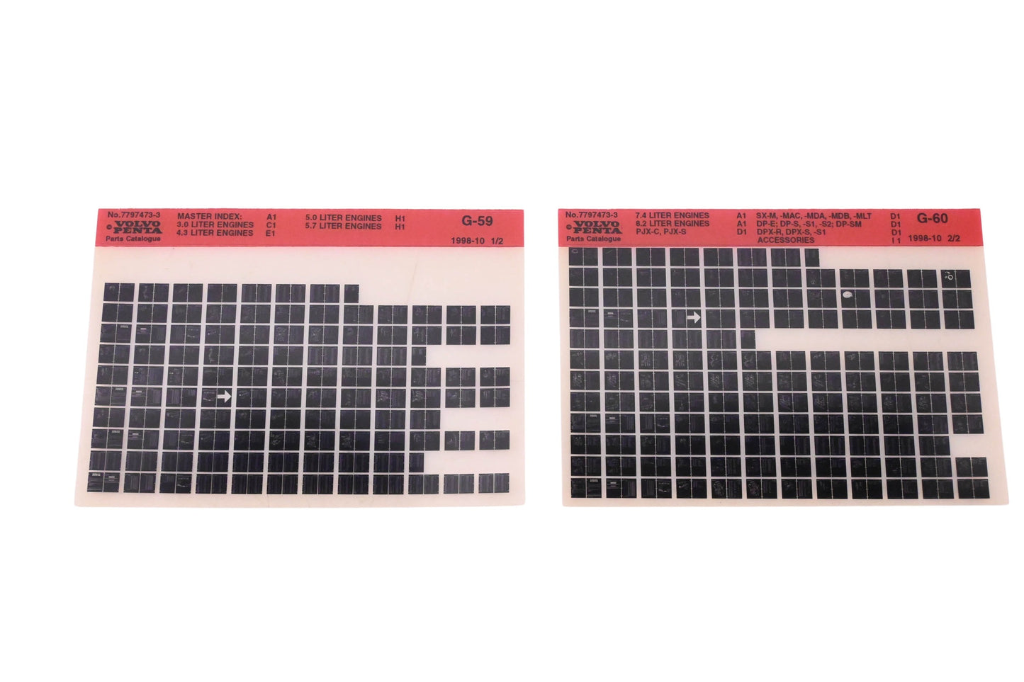Volvo Penta 7797473-3 1998 Parts Catalog Microfiche Lot of 2 NOS