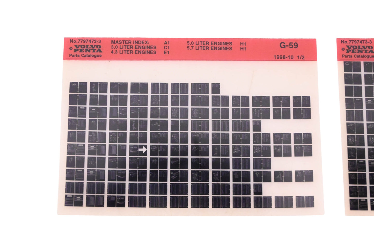 Volvo Penta 7797473-3 1998 Parts Catalog Microfiche Lot of 2 NOS