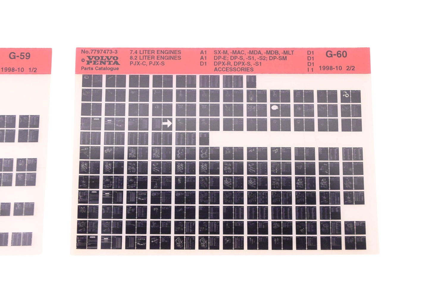 Volvo Penta 7797473-3 1998 Parts Catalog Microfiche Lot of 2 NOS