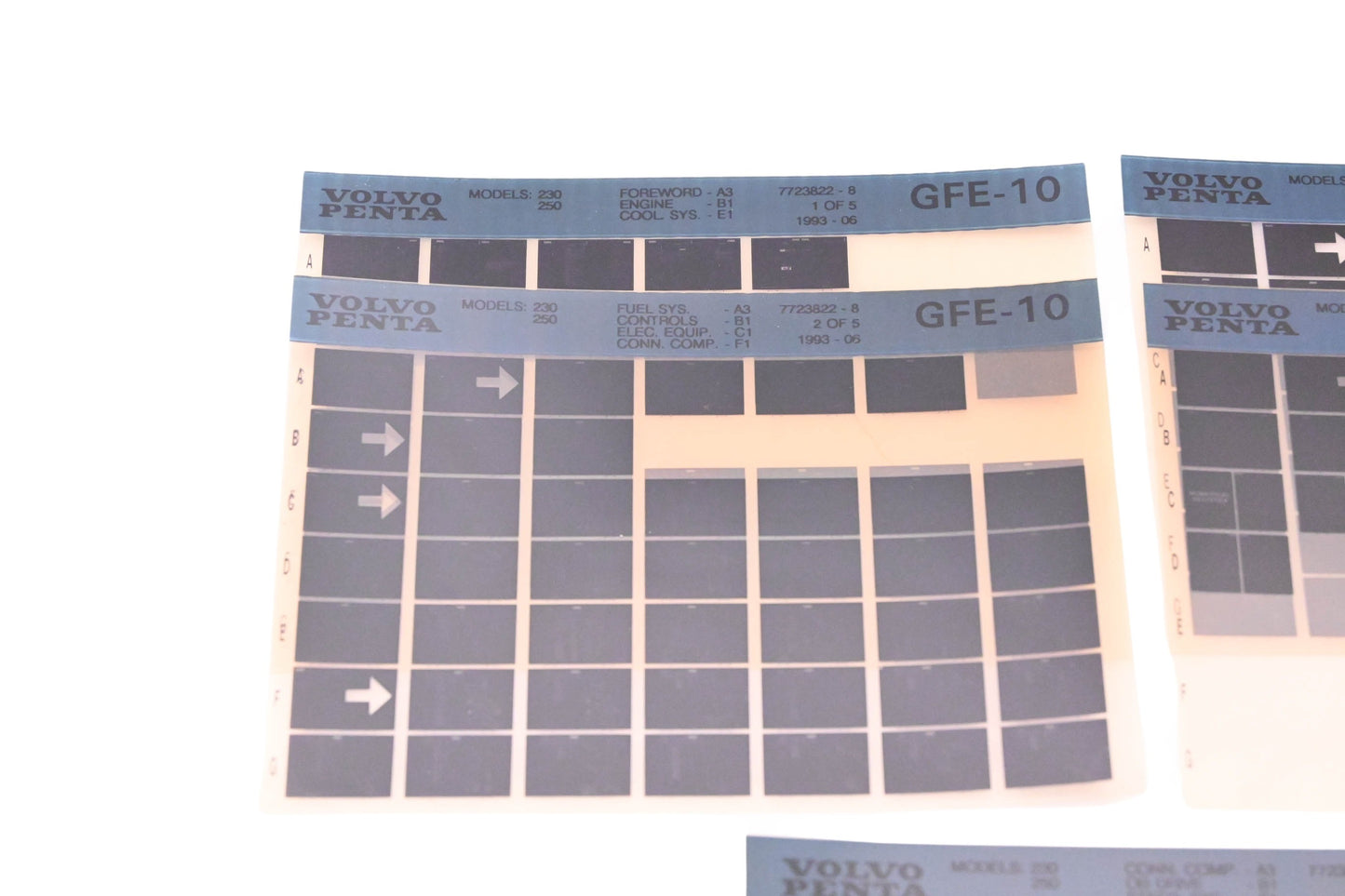 Volvo Penta 7723822-8 1993 Cooling Systems Microfiche Lot of 5 NOS