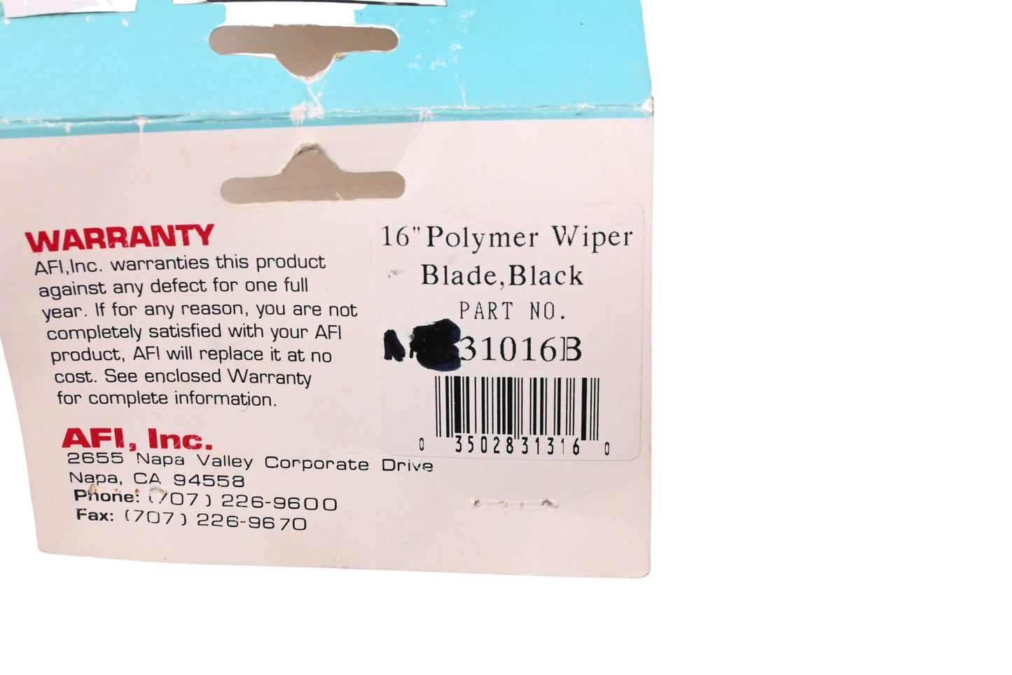 AFI 31016B 16" Wiper Blade NOS