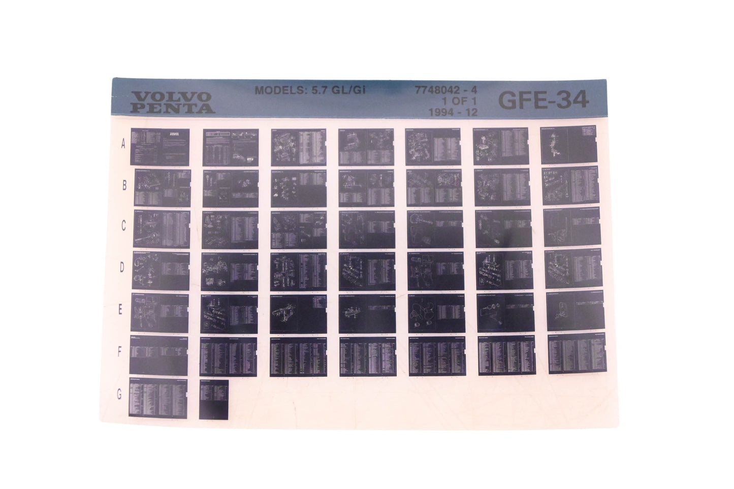 Volvo Penta 7748042-4 1994 Parts Catalog Microfiche NOS