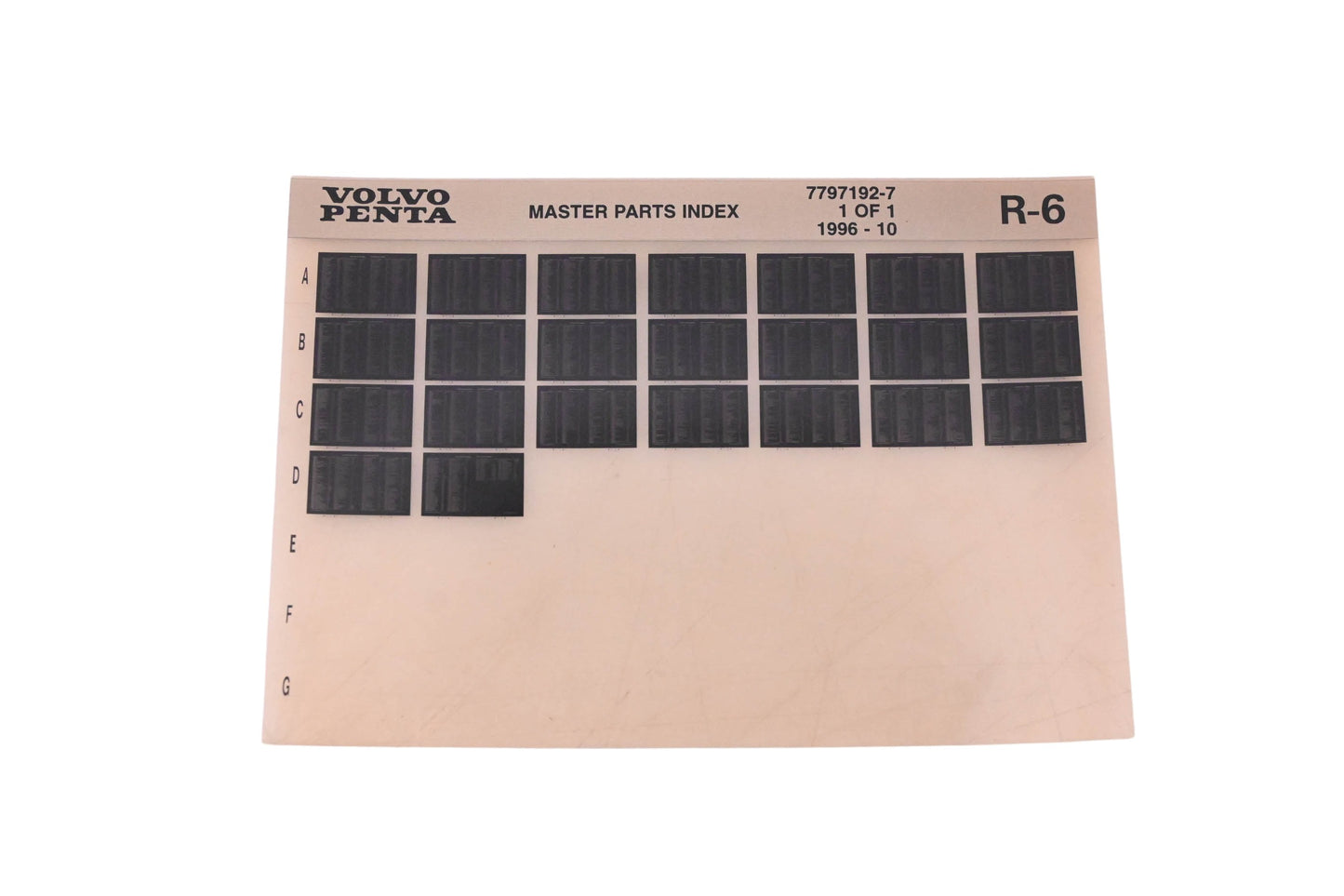 Volvo Penta 7797192-7 1996 Master Parts Index Microfiche NOS