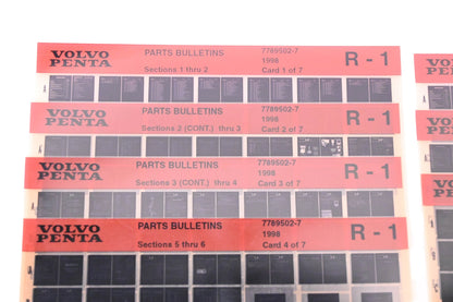 Volvo Penta 7789502-7 1998 Parts Bulletins Microfiche Lot of 7 NOS