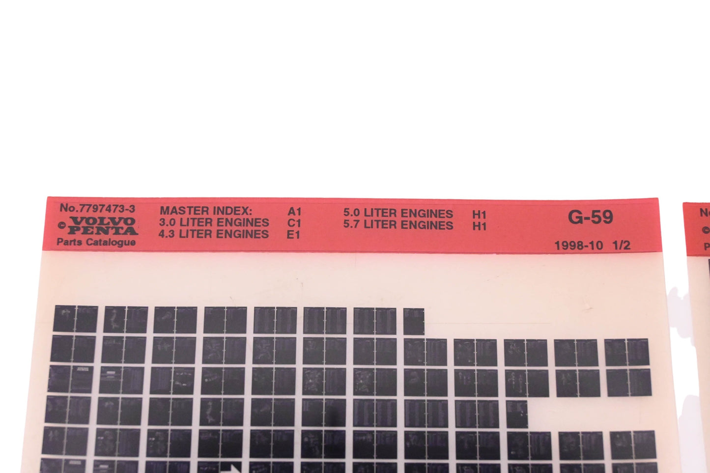 Volvo Penta 7797473-3 1998 Parts Catalog Microfiche Lot of 2 NOS
