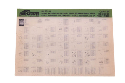 Mercruiser DP024-42 2003 500 EFI Parts Catalog Microfiche