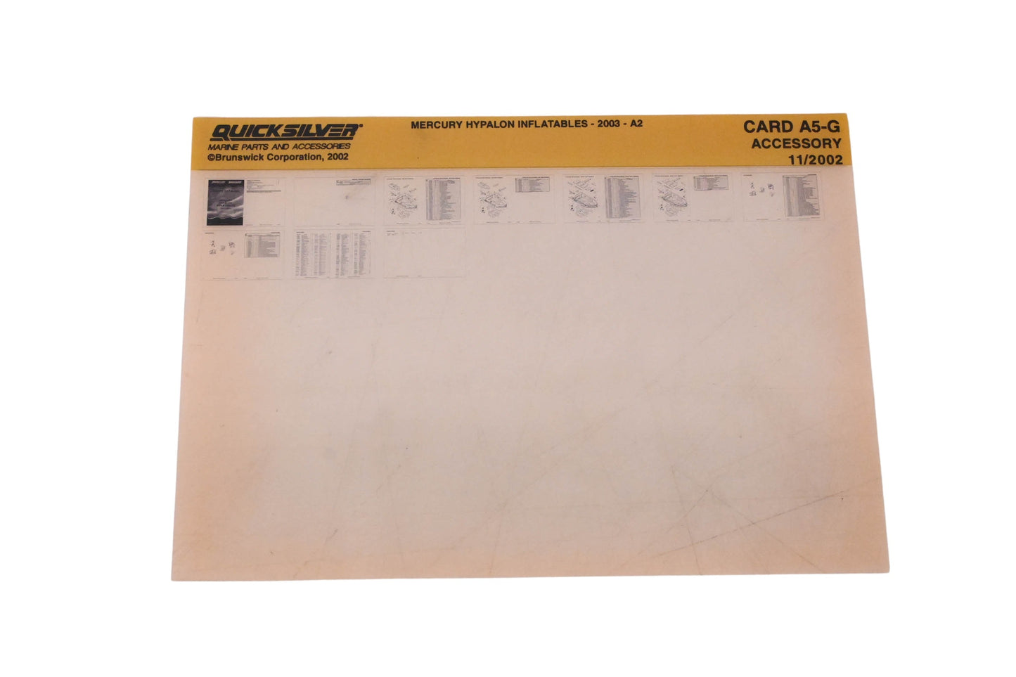 Quicksilver DP024-43 2002 Hypalon Inflatables Parts Catalog Microfiche