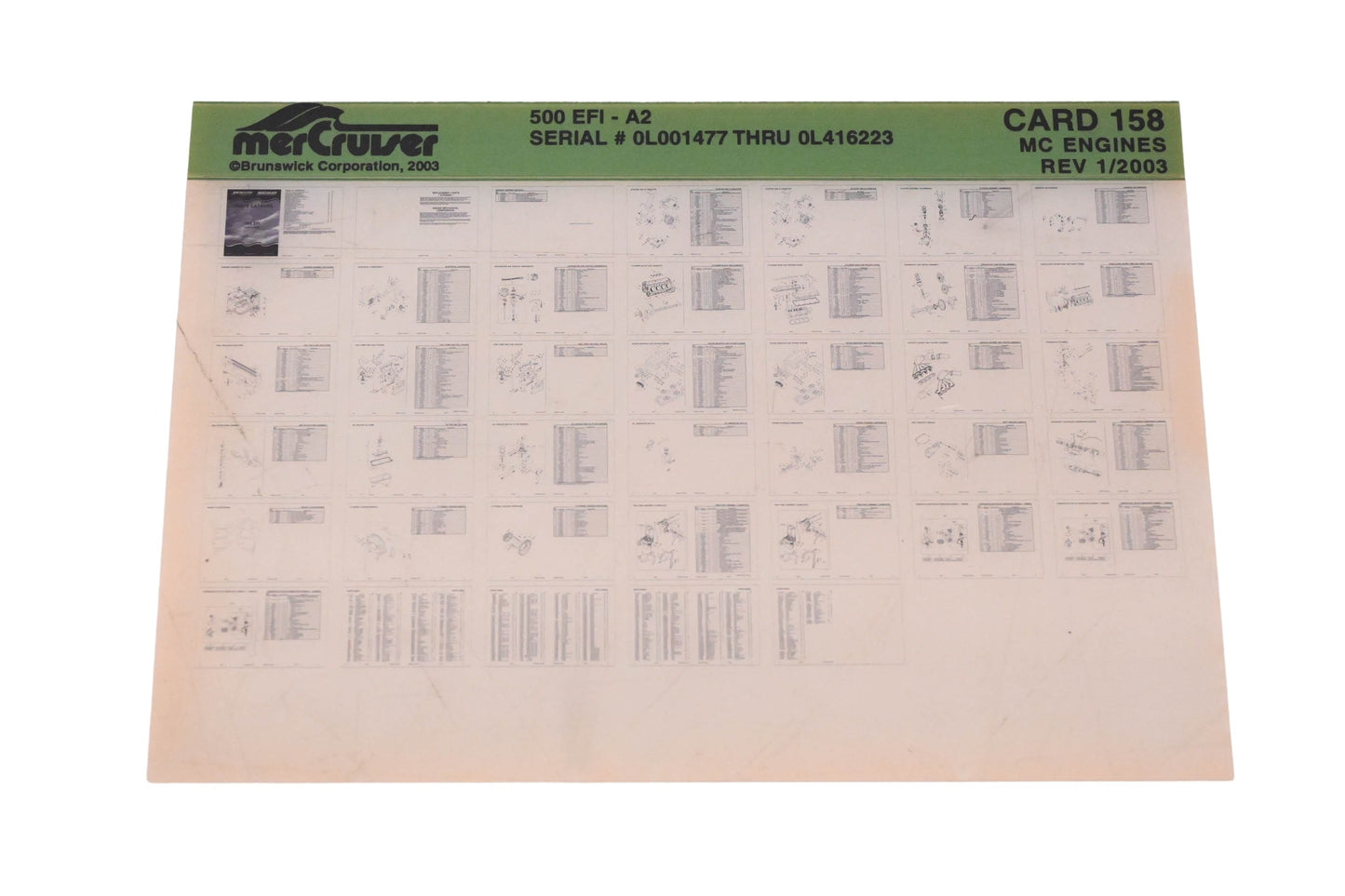 Mercruiser DP024-45 2003 500 EFI Parts Catalog Microfiche