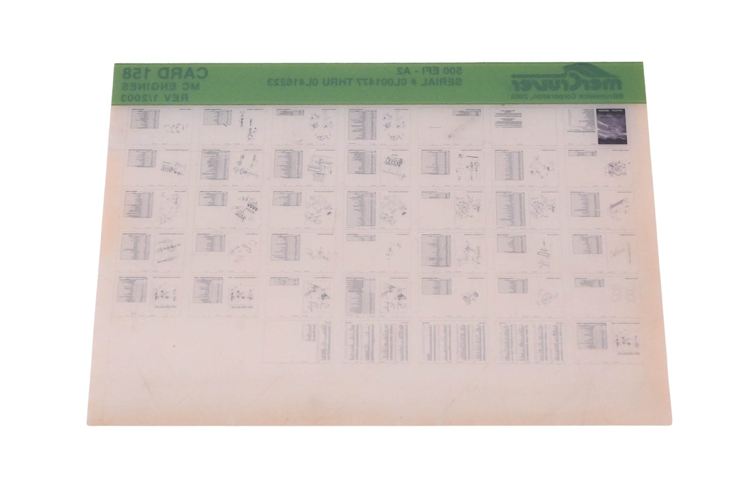 Mercruiser DP024-45 2003 500 EFI Parts Catalog Microfiche