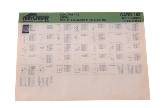 Mercruiser DP024-46 2003 500 Carb Parts Catalog Microfiche