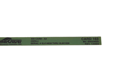 Mercruiser DP024-46 2003 500 Carb Parts Catalog Microfiche