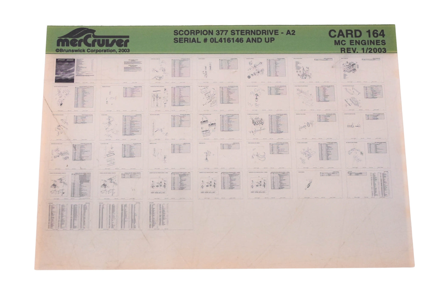 Mercruiser DP024-47 2003 Scorpion 377 Parts Catalog Microfiche