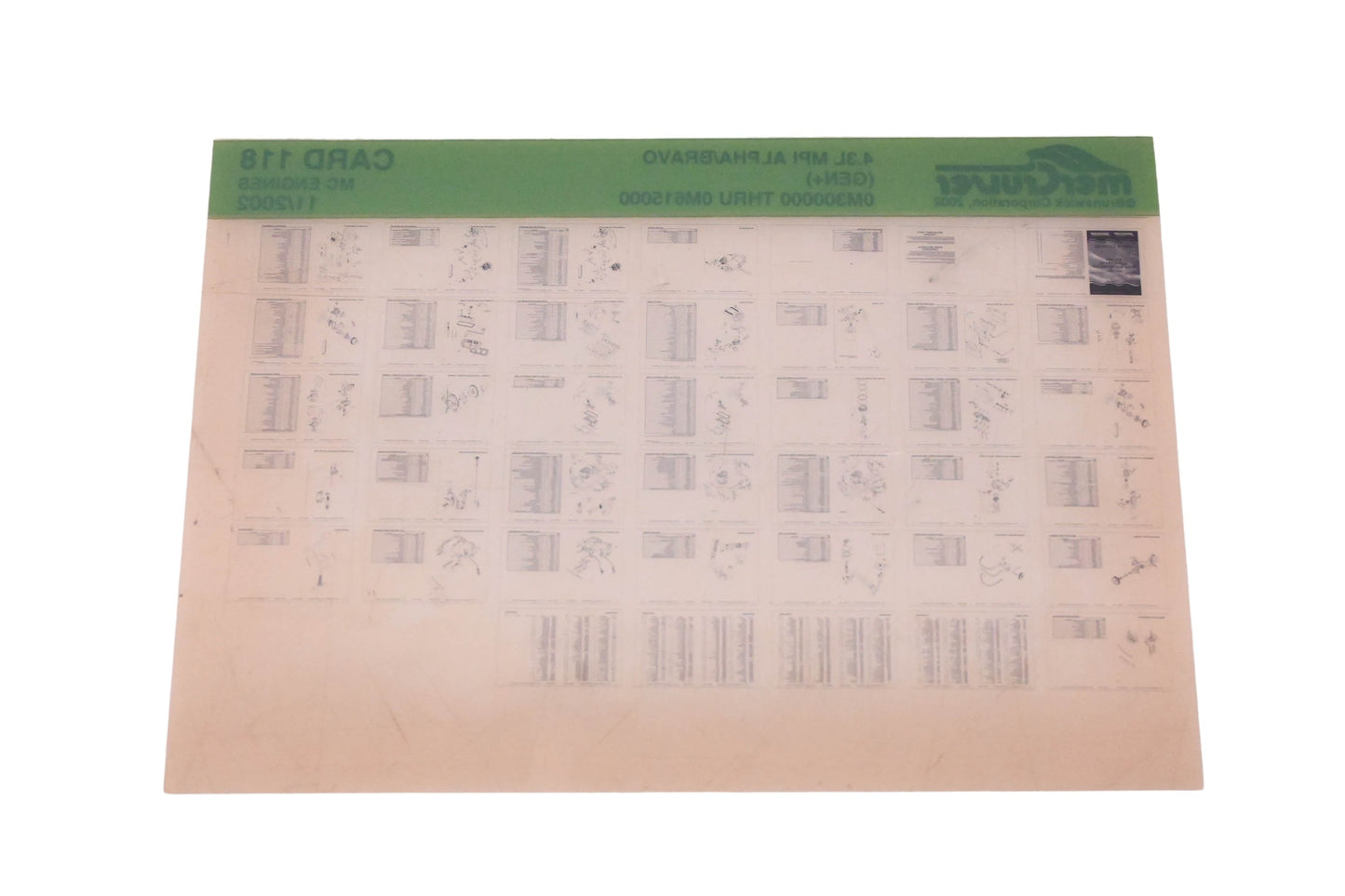 Mercruiser DP024-50 2002 4.3L MPI Alpha/Bravo Parts Catalog Microfiche