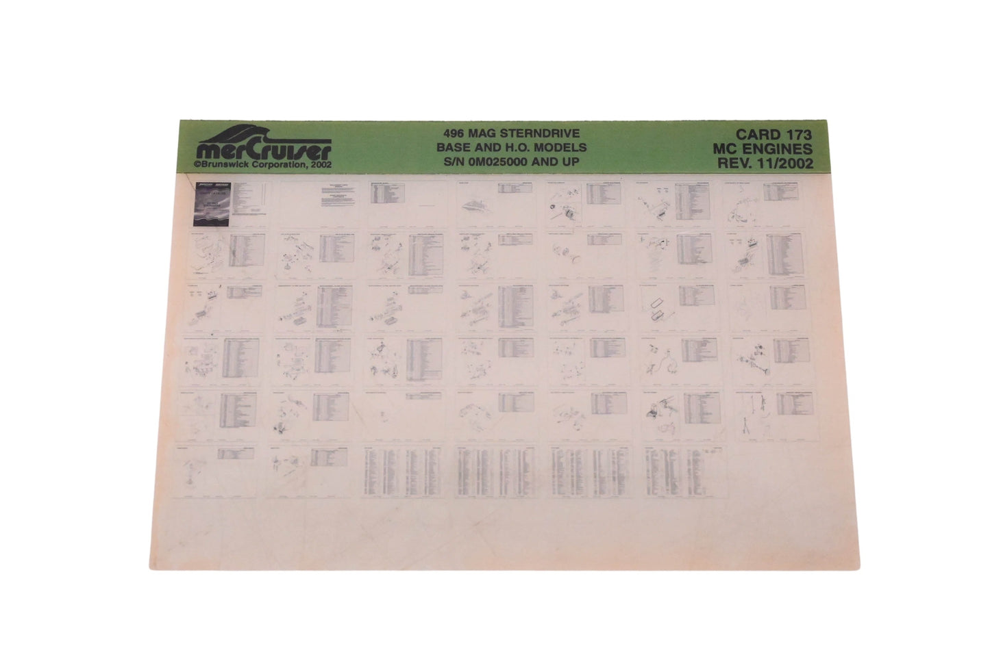 Mercruiser DP024-52 2002 496 MAG Parts Catalog Microfiche
