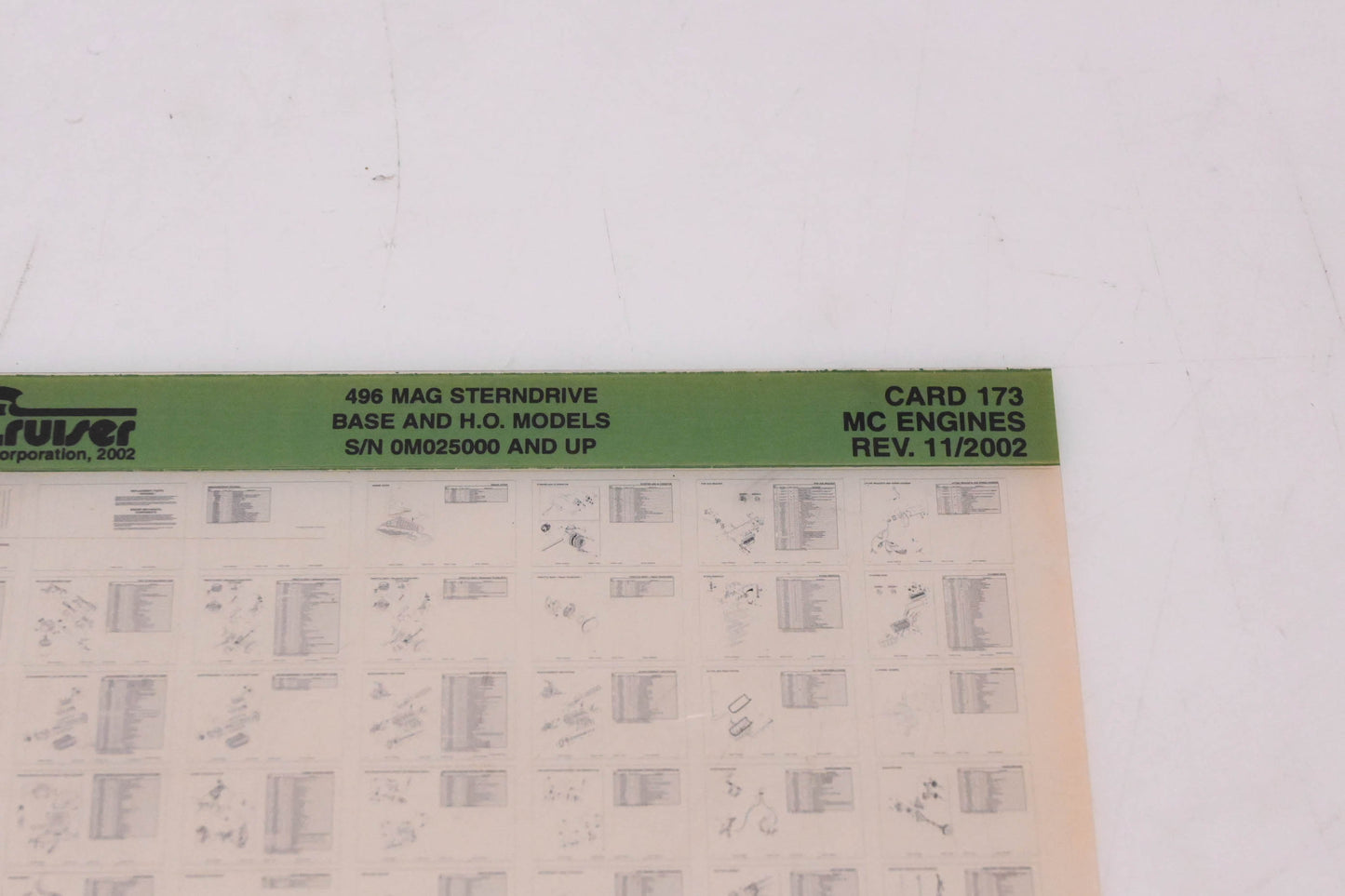 Mercruiser DP024-52 2002 496 MAG Parts Catalog Microfiche