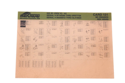 Mercruiser DP024-54 2003 525 SC (GEN VI) Parts Catalog Microfiche