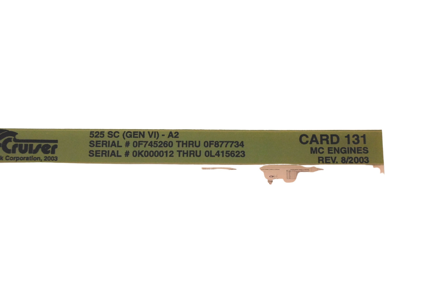 Mercruiser DP024-54 2003 525 SC (GEN VI) Parts Catalog Microfiche