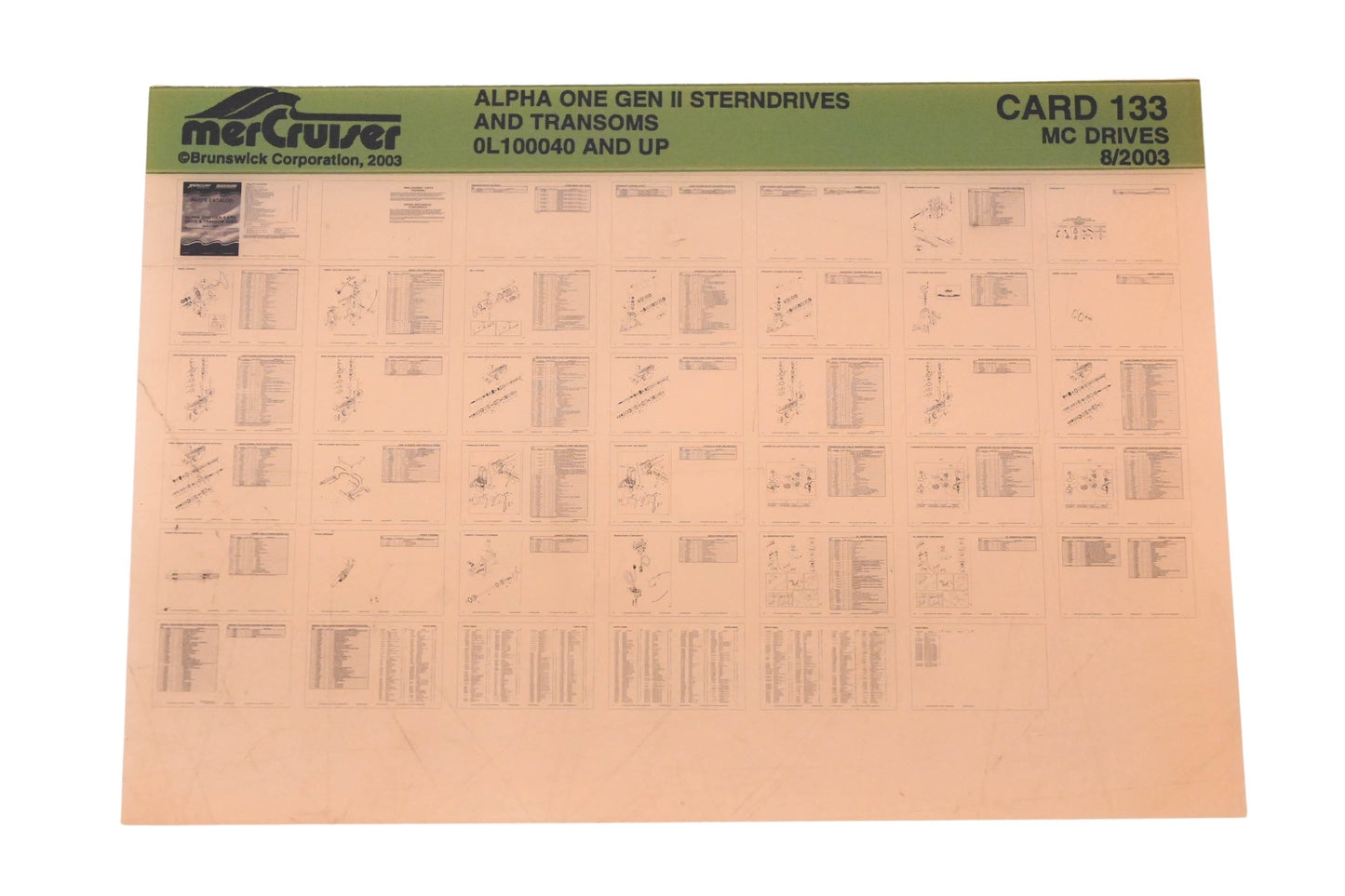 Mercruiser DP024-55 2003 Alpha One Gen II Parts Catalog Microfiche