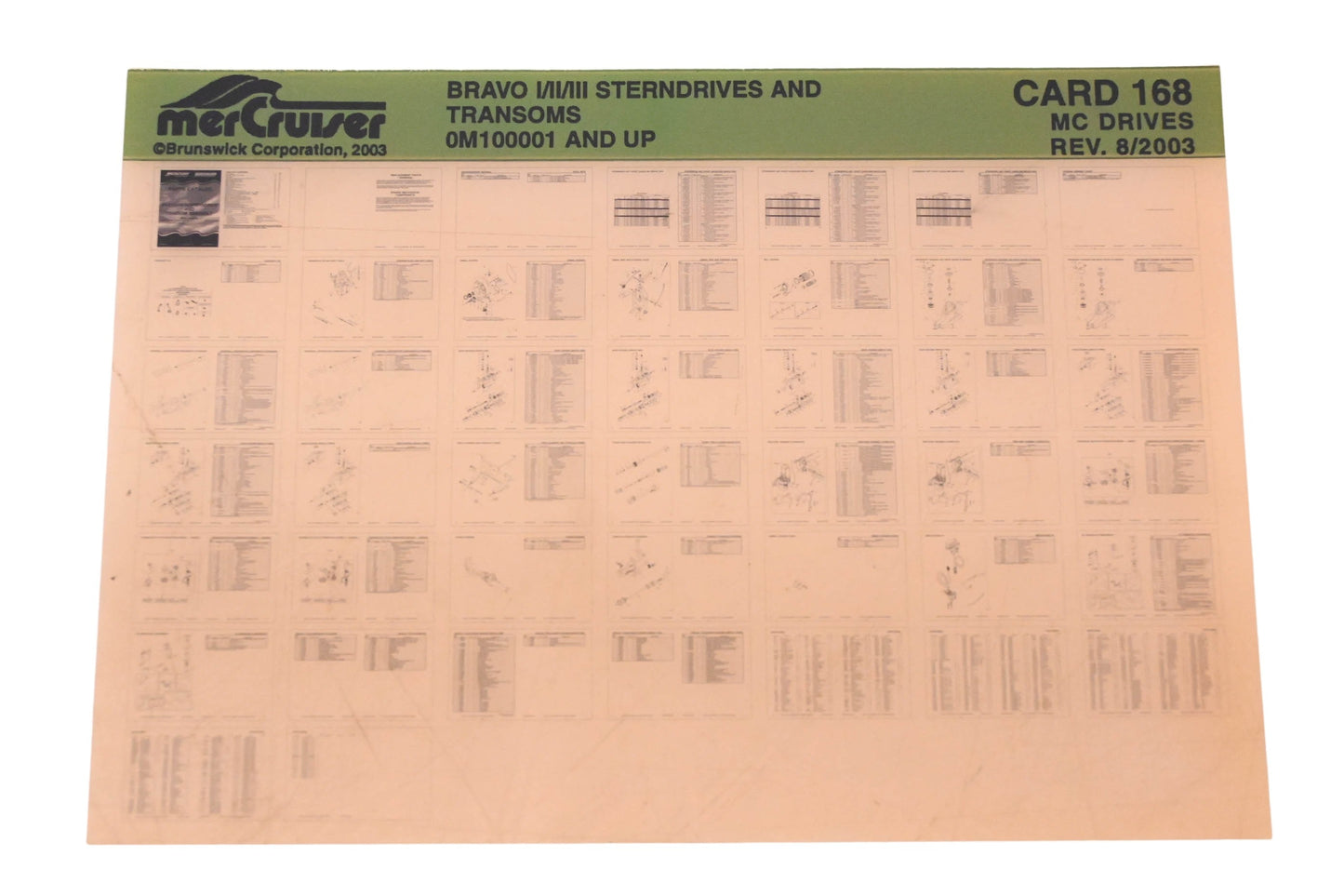 Mercruiser DP024-56 2003 Bravo I/II/III Parts Catalog Microfiche