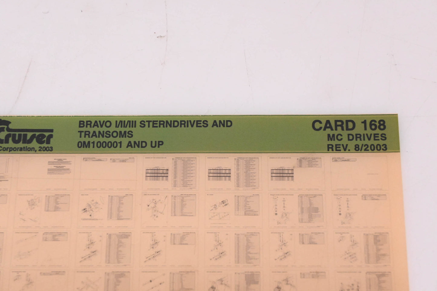 Mercruiser DP024-56 2003 Bravo I/II/III Parts Catalog Microfiche