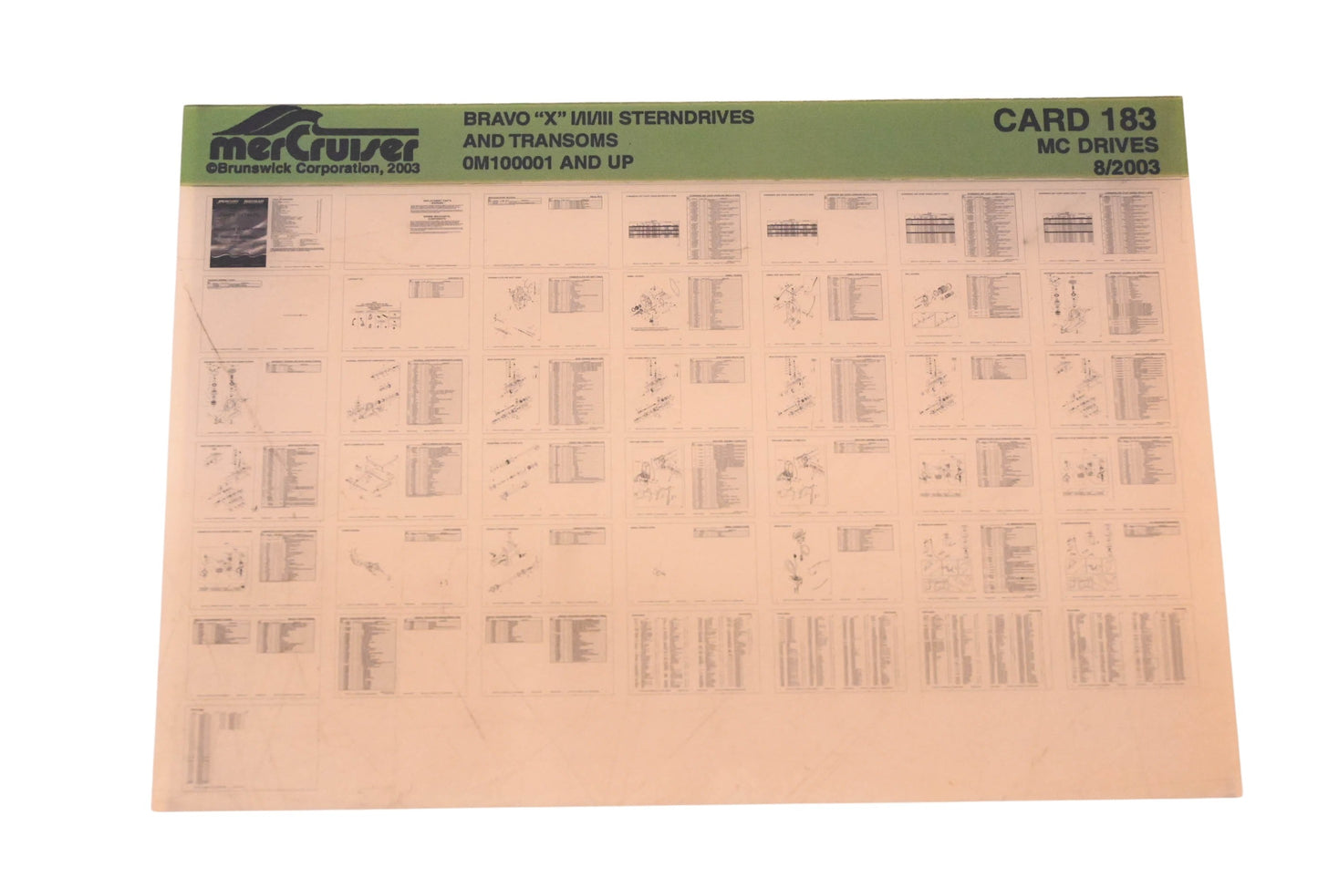 Mercruiser DP024-57 2003 Bravo "X" I/II/III Parts Catalog Microfiche