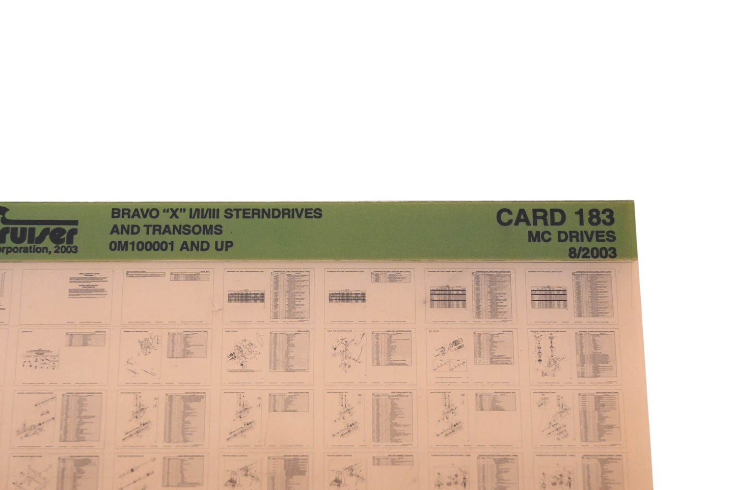 Mercruiser DP024-57 2003 Bravo "X" I/II/III Parts Catalog Microfiche