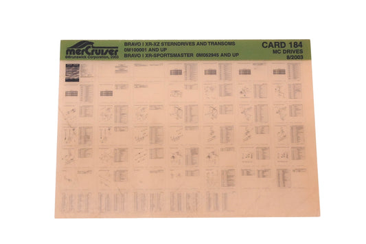 Mercruiser DP024-58 2003 Bravo I XR-XZ Parts Catalog Microfiche