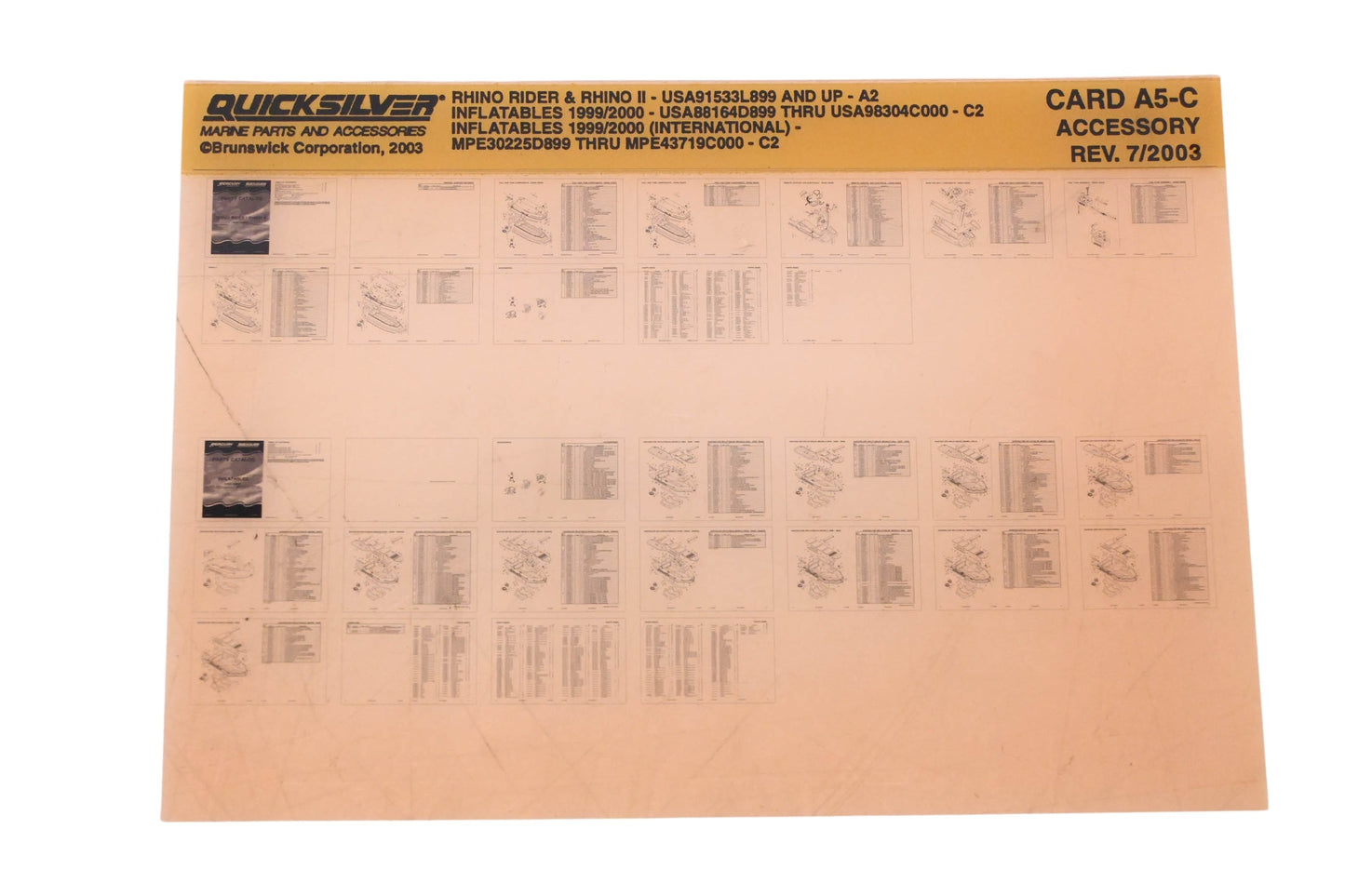Quicksilver DP024-59 2003 Rhino Rider & Rhino II Parts Catalog Microfiche