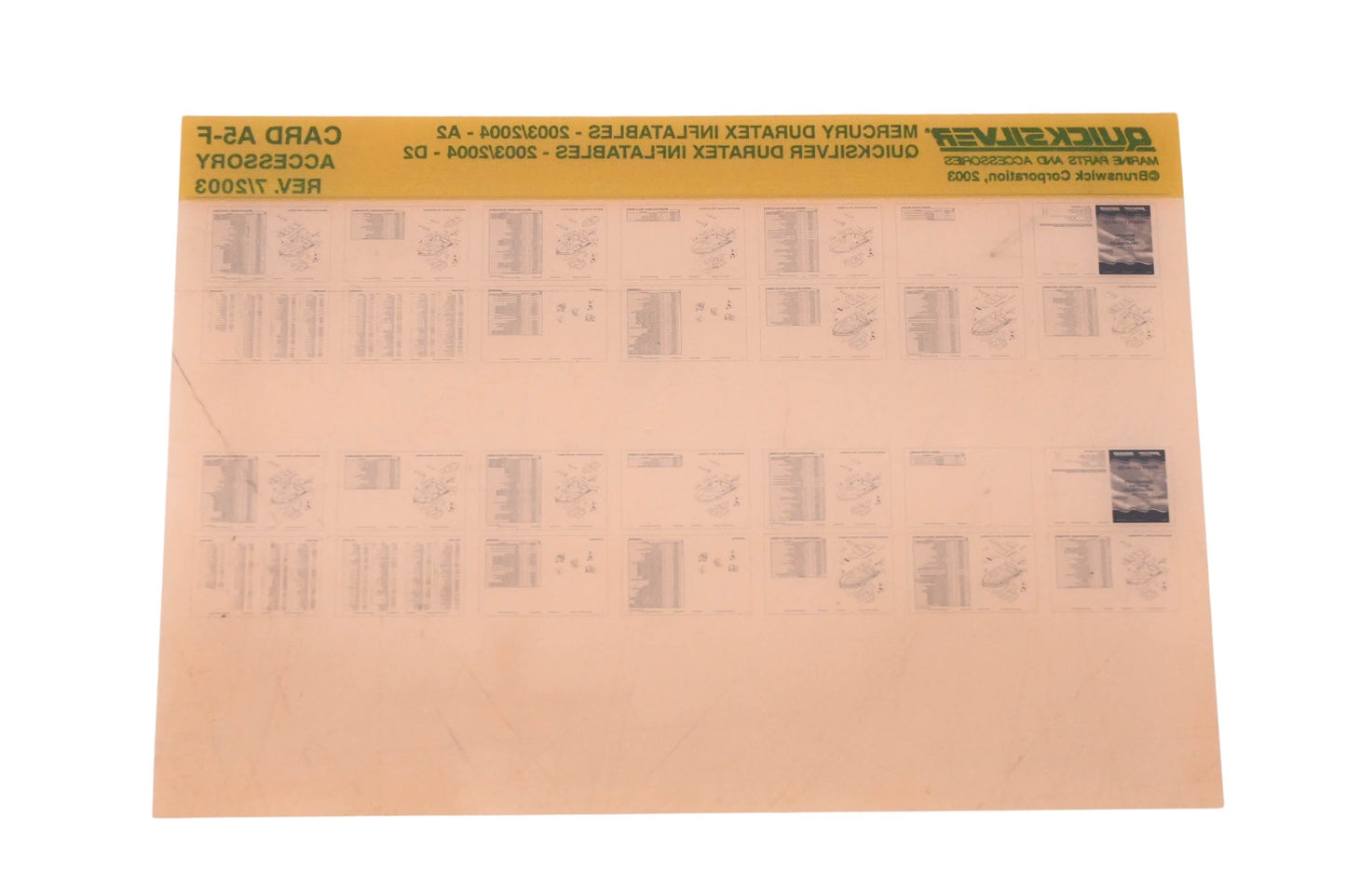 Quicksilver DP024-61 2003 Mercury Duratex Inflatables Parts Catalog Microfiche