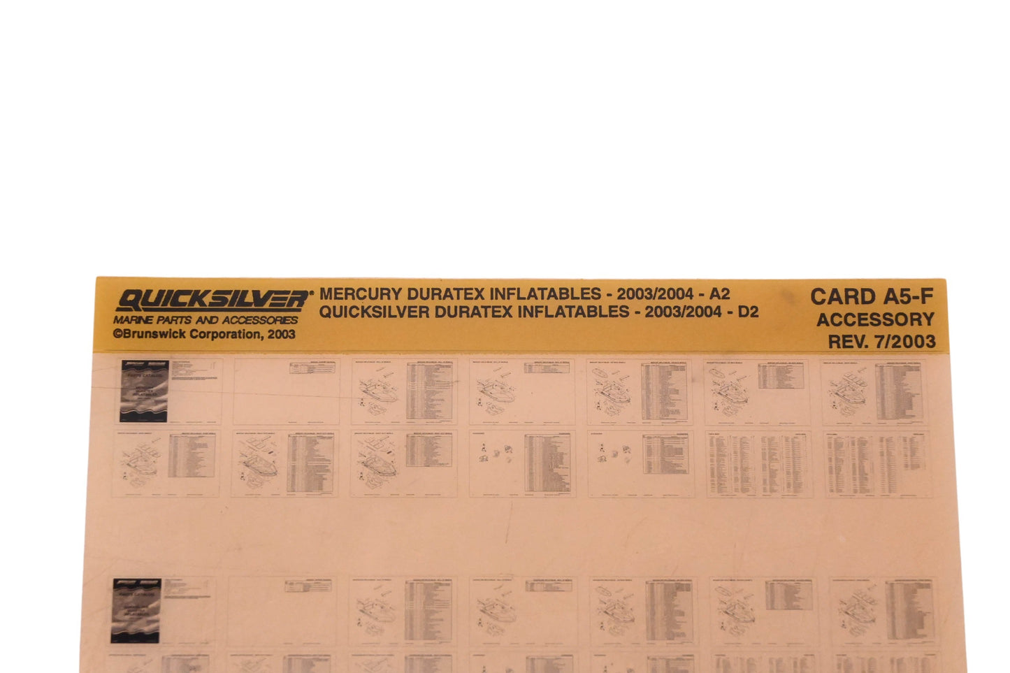 Quicksilver DP024-61 2003 Mercury Duratex Inflatables Parts Catalog Microfiche