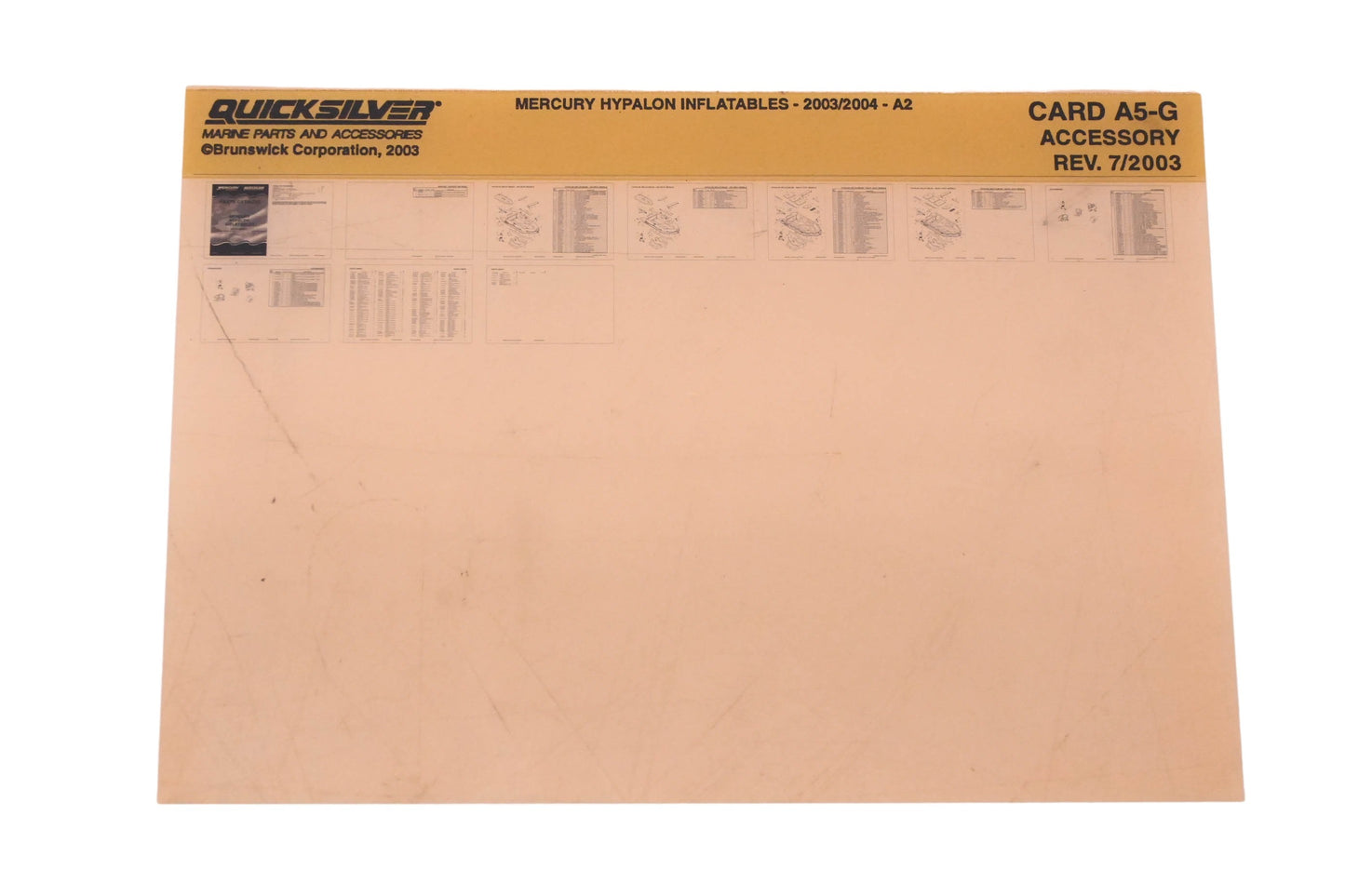 Quicksilver DP024-62 Mercury Hypalon Inflatables Parts Catalog Microfiche