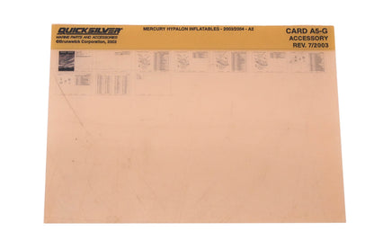 Quicksilver DP024-62 Mercury Hypalon Inflatables Parts Catalog Microfiche
