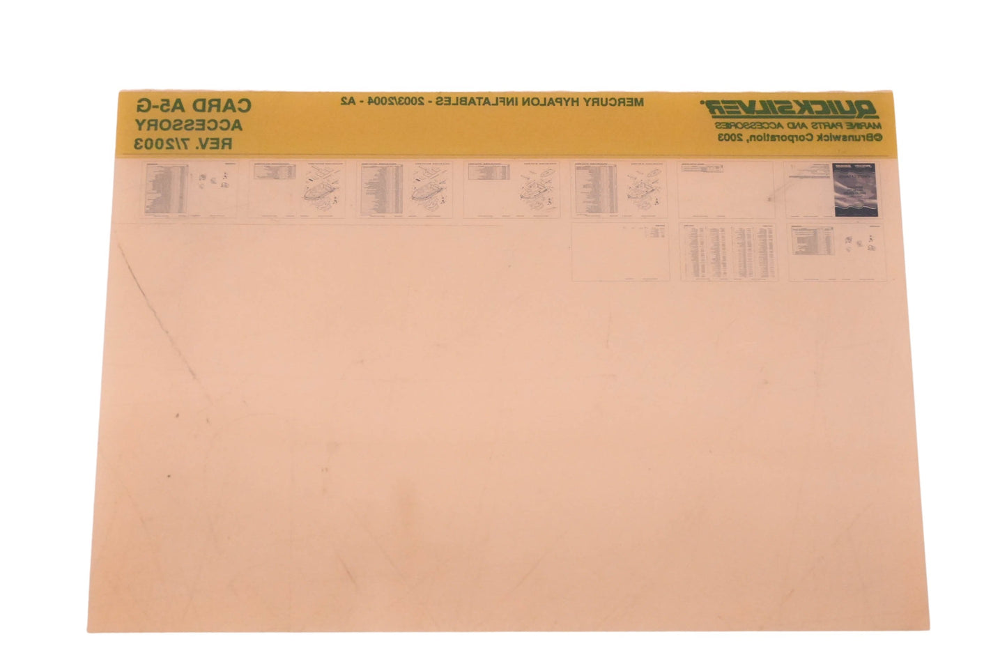 Quicksilver DP024-62 Mercury Hypalon Inflatables Parts Catalog Microfiche