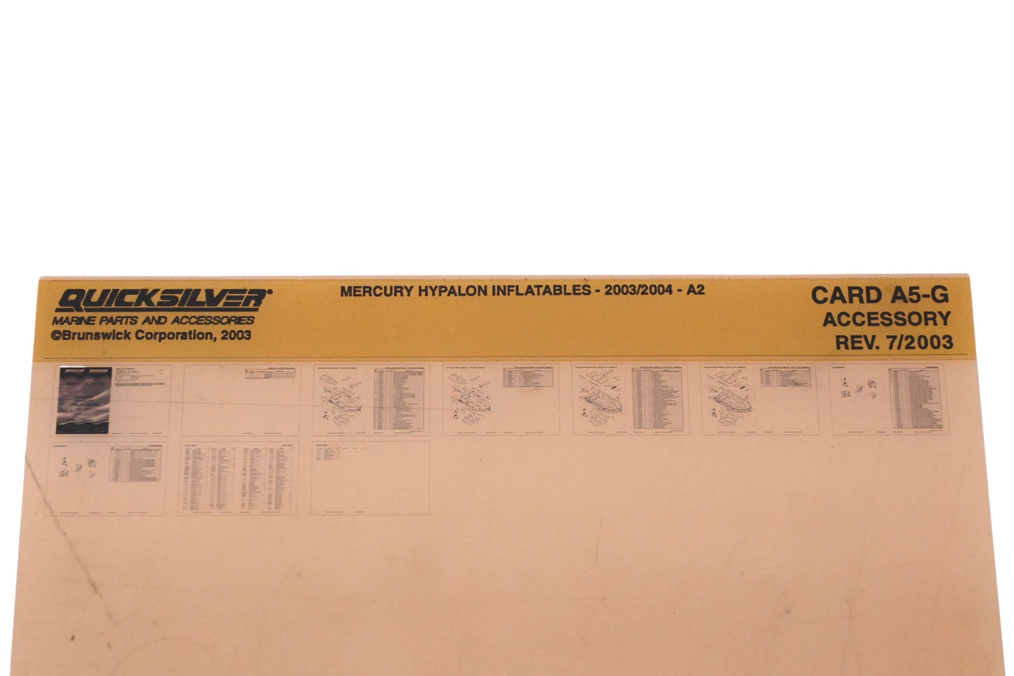 Quicksilver DP024-62 Mercury Hypalon Inflatables Parts Catalog Microfiche
