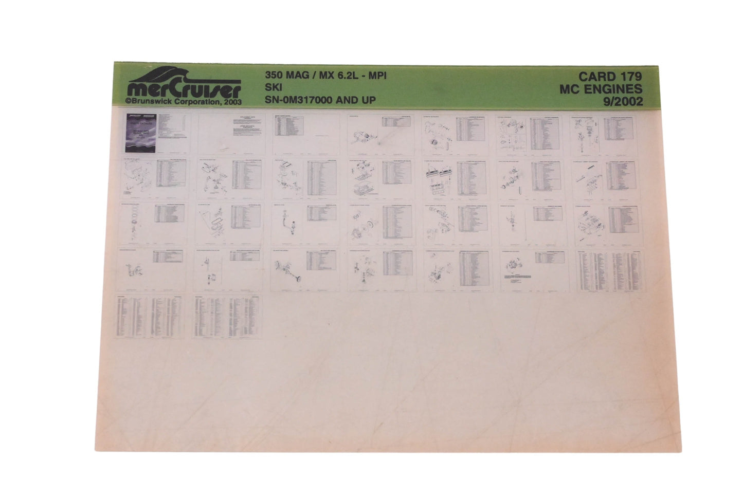 Mercruiser DP024-68 350 MAG/ MX 6.2L Parts Catalog Microfiche