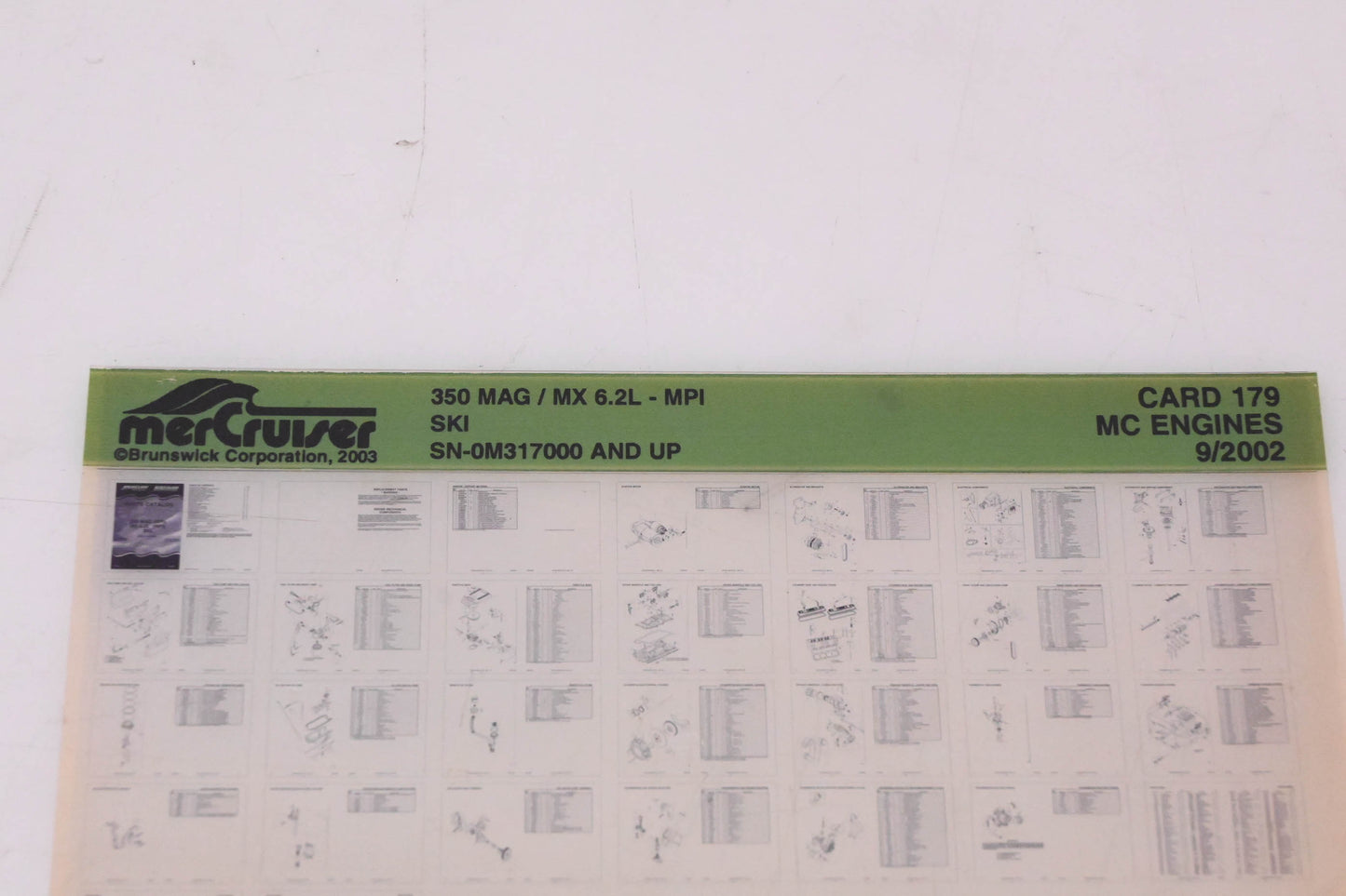 Mercruiser DP024-68 350 MAG/ MX 6.2L Parts Catalog Microfiche