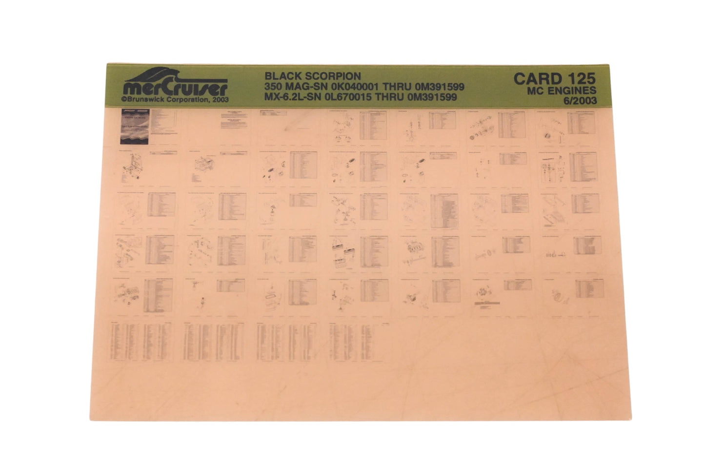 Mercruiser DP024-77 2003 Black Scorpion Parts Catalog Microfiche
