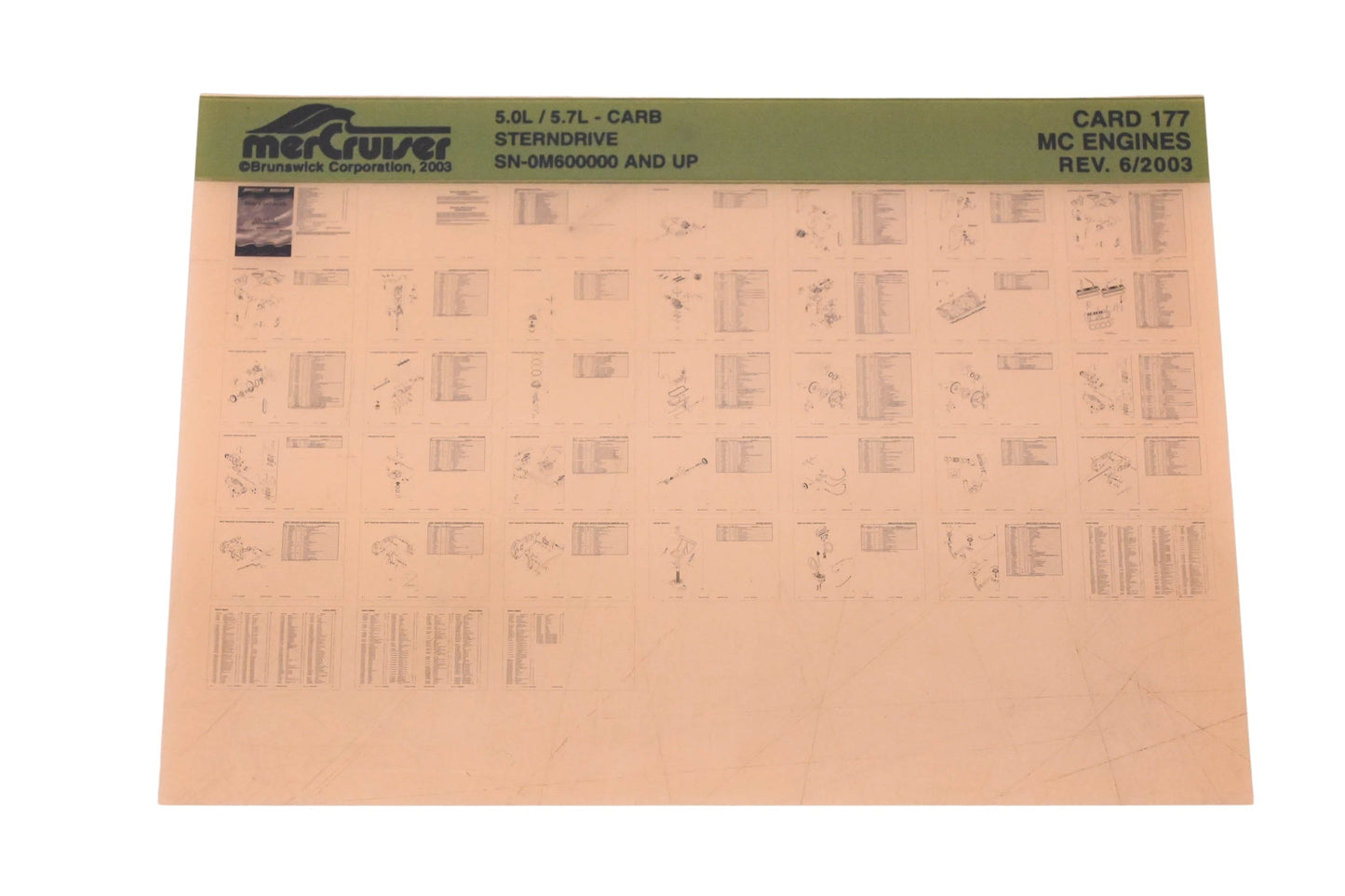 Mercruiser DP024-81 2003 5.0L/5.7L- Carb Parts Catalog Microfiche