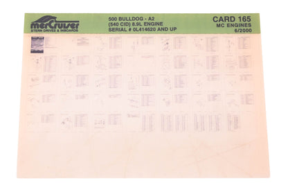Mercruiser DP031-53 2000 500 Bulldog Parts Catalog Microfiche