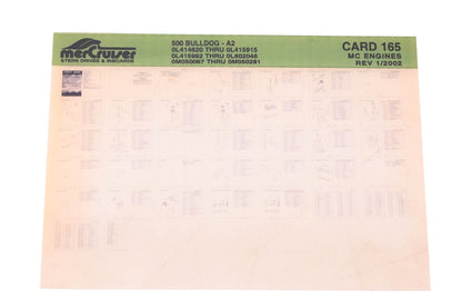Mercruiser DP031-54 2002 500 Bulldog Parts Catalog Microfiche