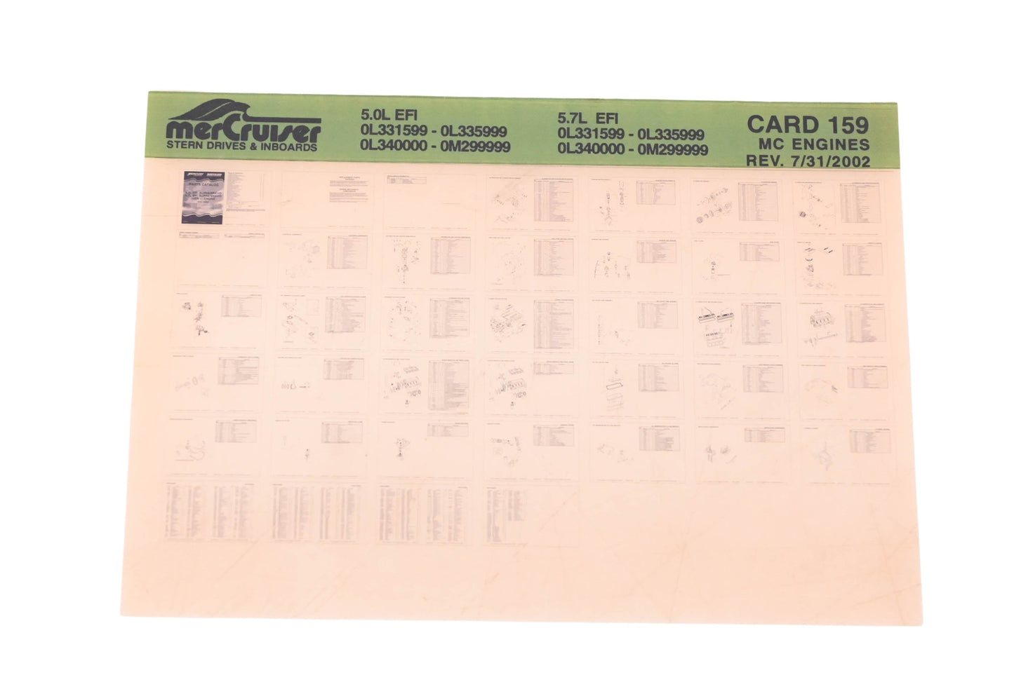 Mercruiser DP031-58 2002 5.0L EFI/ 5.7L EFI Parts Catalog Microfiche