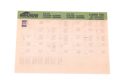 Mercruiser DP031-58 2002 5.0L EFI/ 5.7L EFI Parts Catalog Microfiche